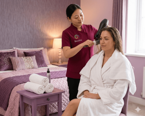Hair blow dry and styling at home  UAE